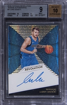 2018/19 Panini Revolution "Rookie Autographs" #3 Luka Doncic Signed Rookie Card - BGS MINT 9/BGS 10